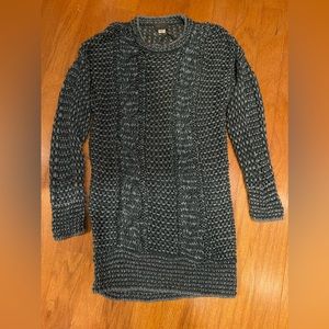 Dark green knit sweater dress from Diesel. Made in Italy. XS/S